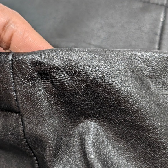 Alex Garfield Black Leather Knee Length Pencil Skirt Size 6 Made in USA - Picture 10 of 11